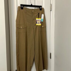 One Five One wide leg pant cropped NWT khaki high rise